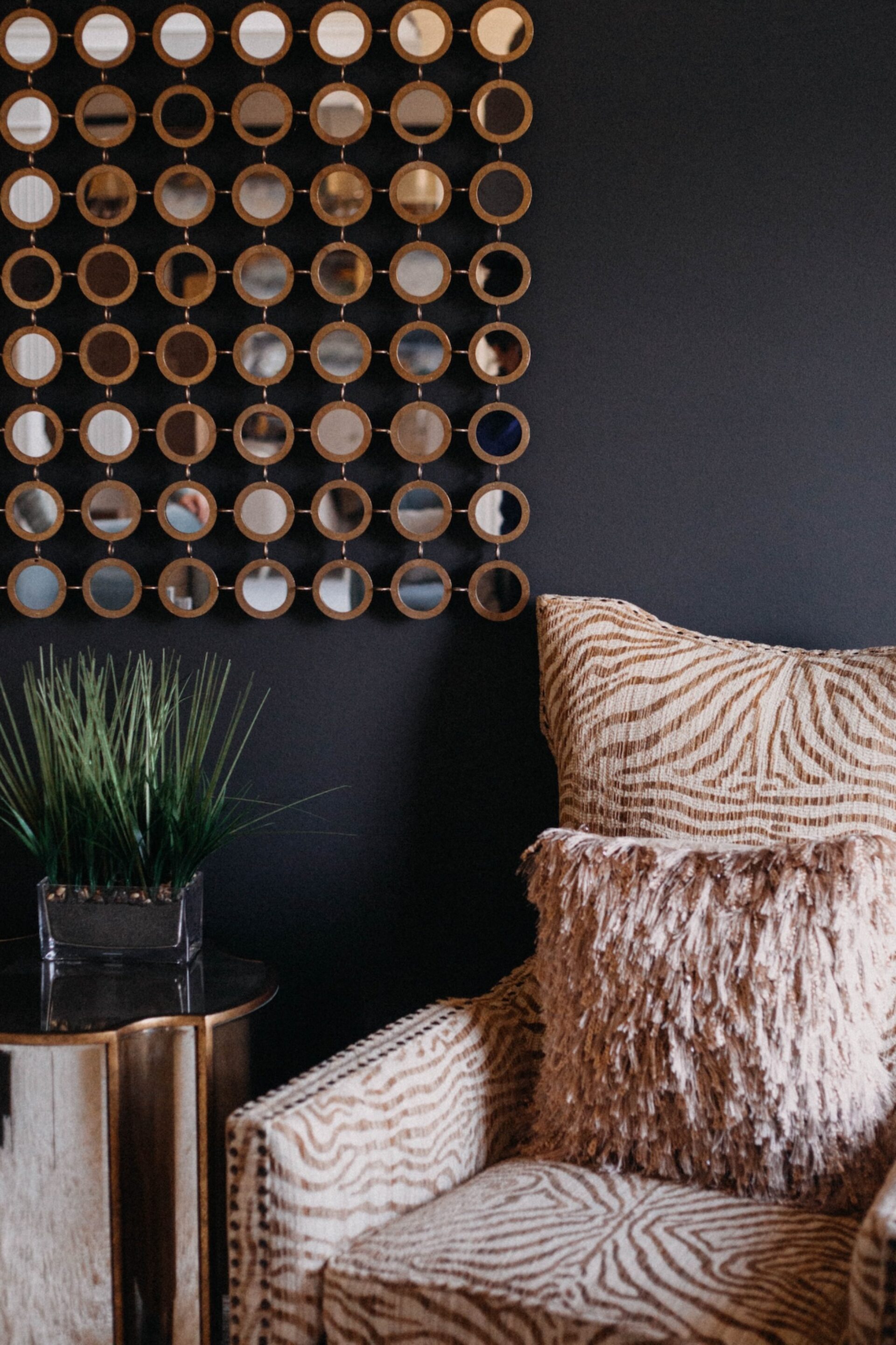 Animal Print Accent Chair In Living Room