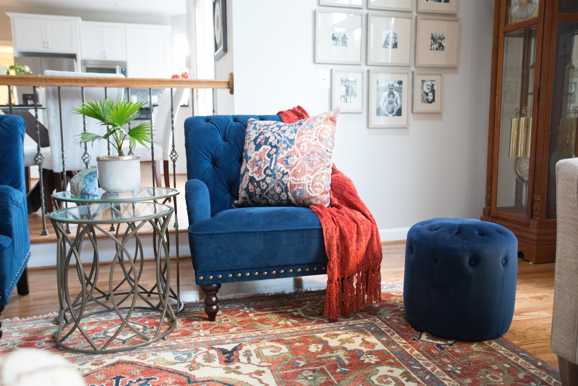 Blue Accent Chairs Living Room Interior Design