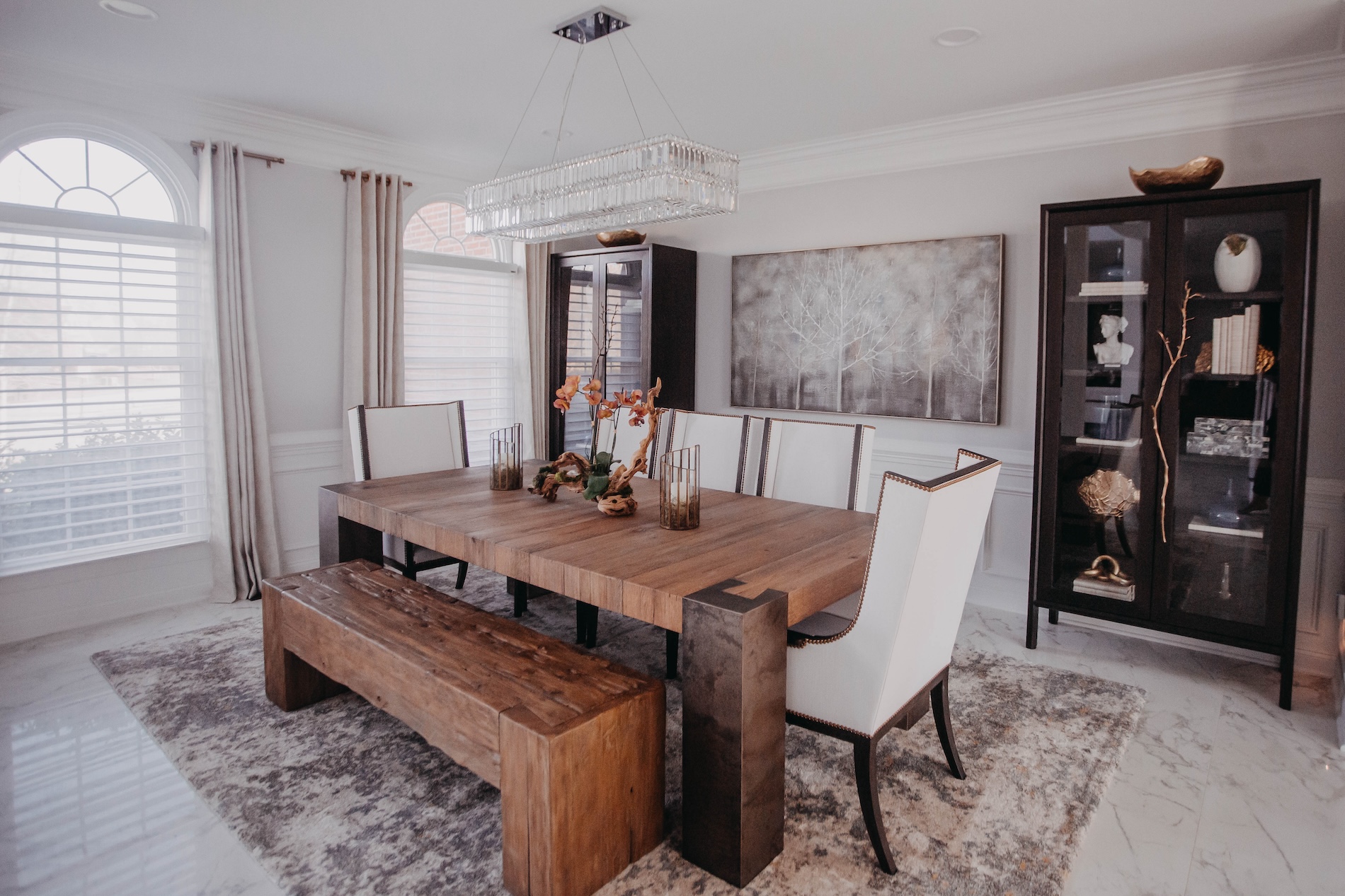Custom Live Edge Wood Table In Dining Room Chantilly Va