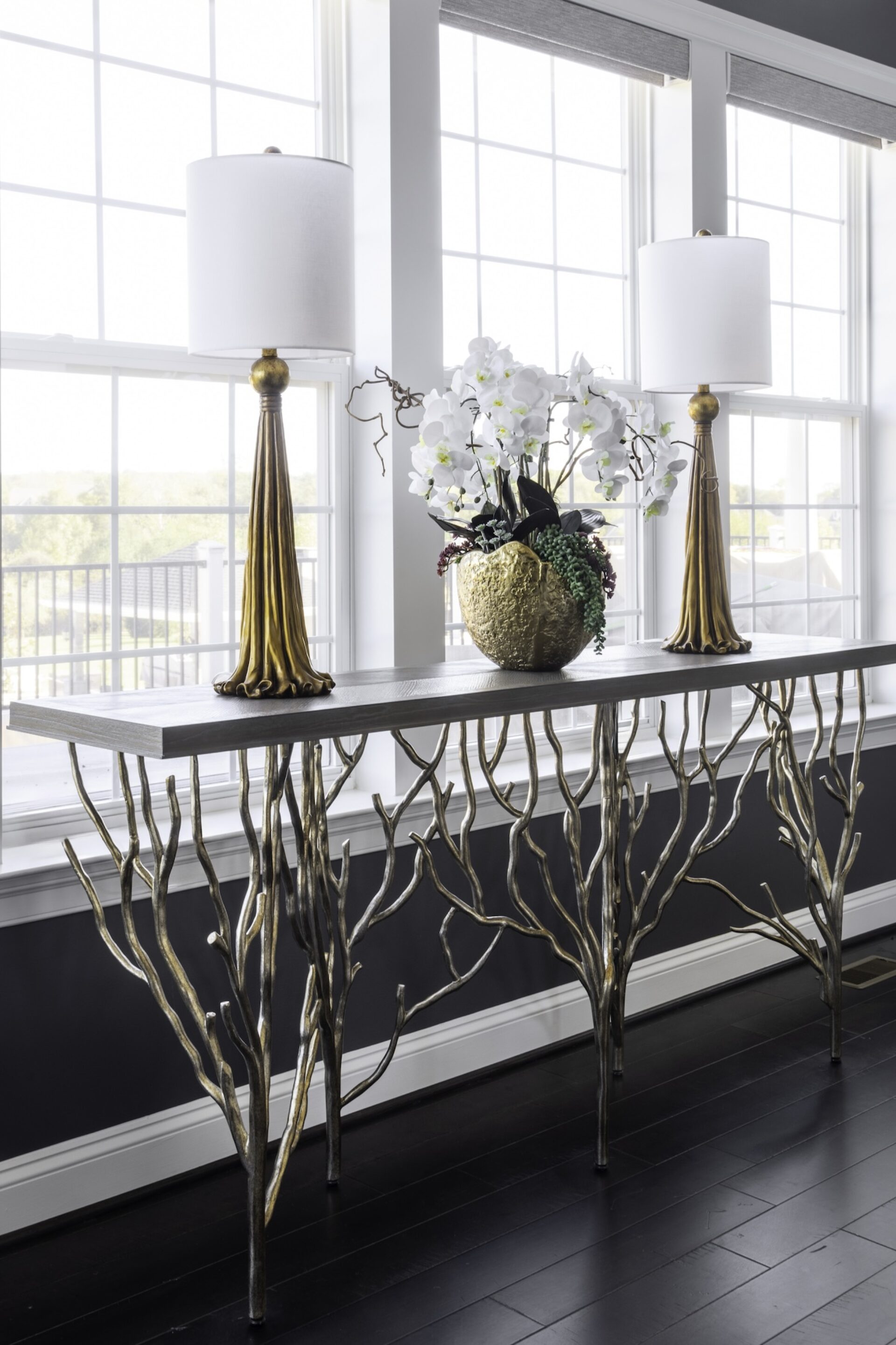 custom sideboard table with tree legs