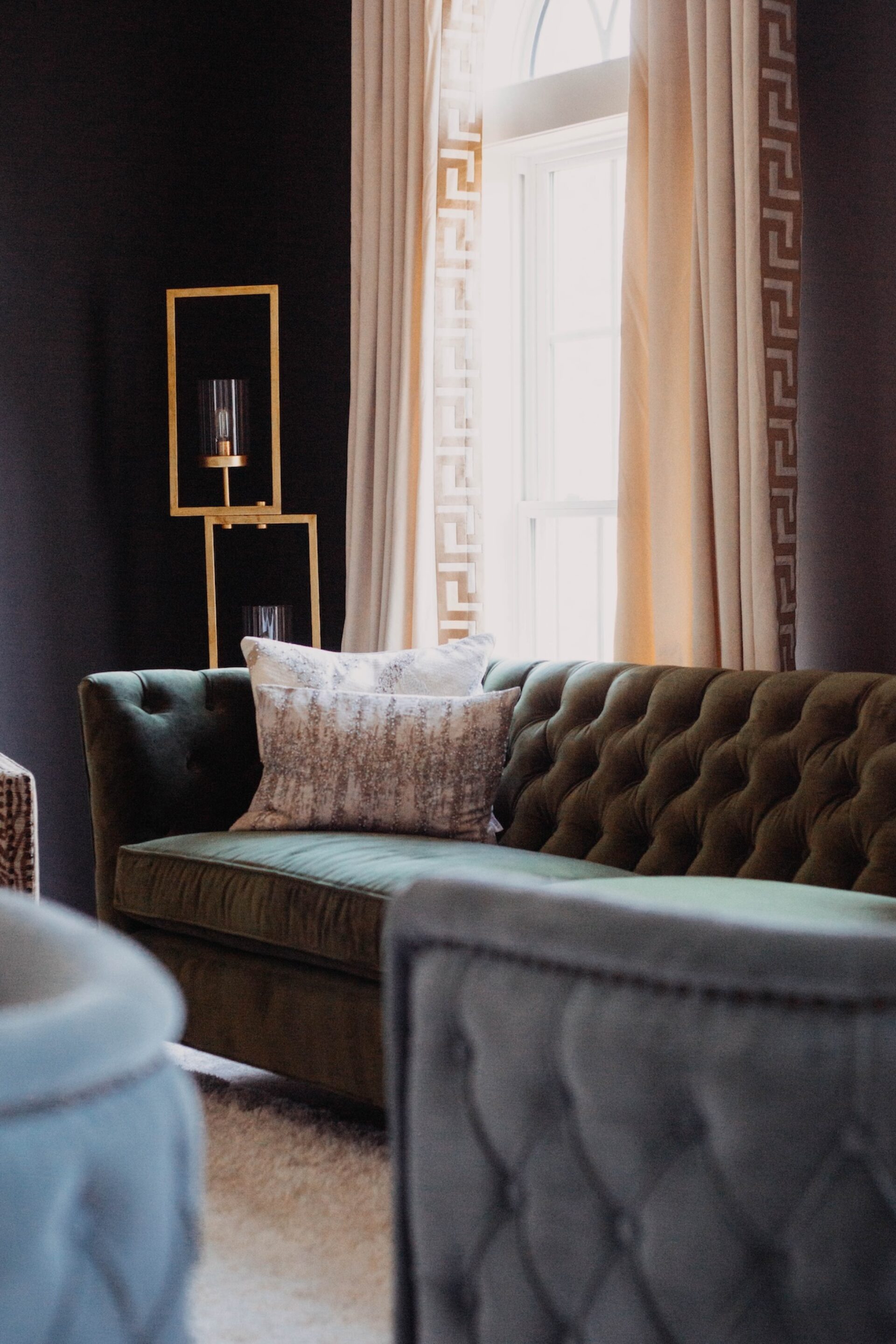 Dark Green Sofa Living Room Interior Design