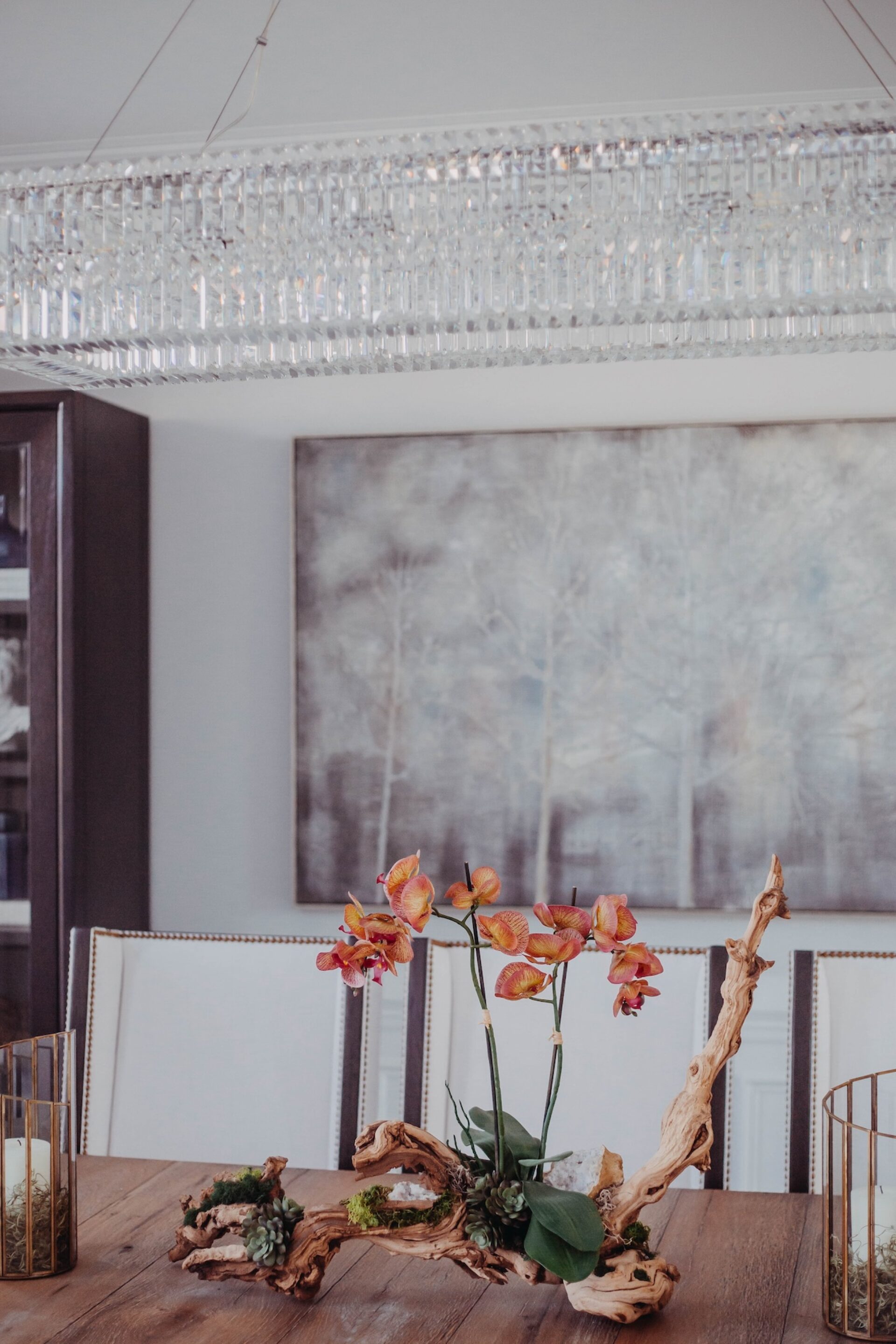 Dining Table Live Edge Petrified Wood Table