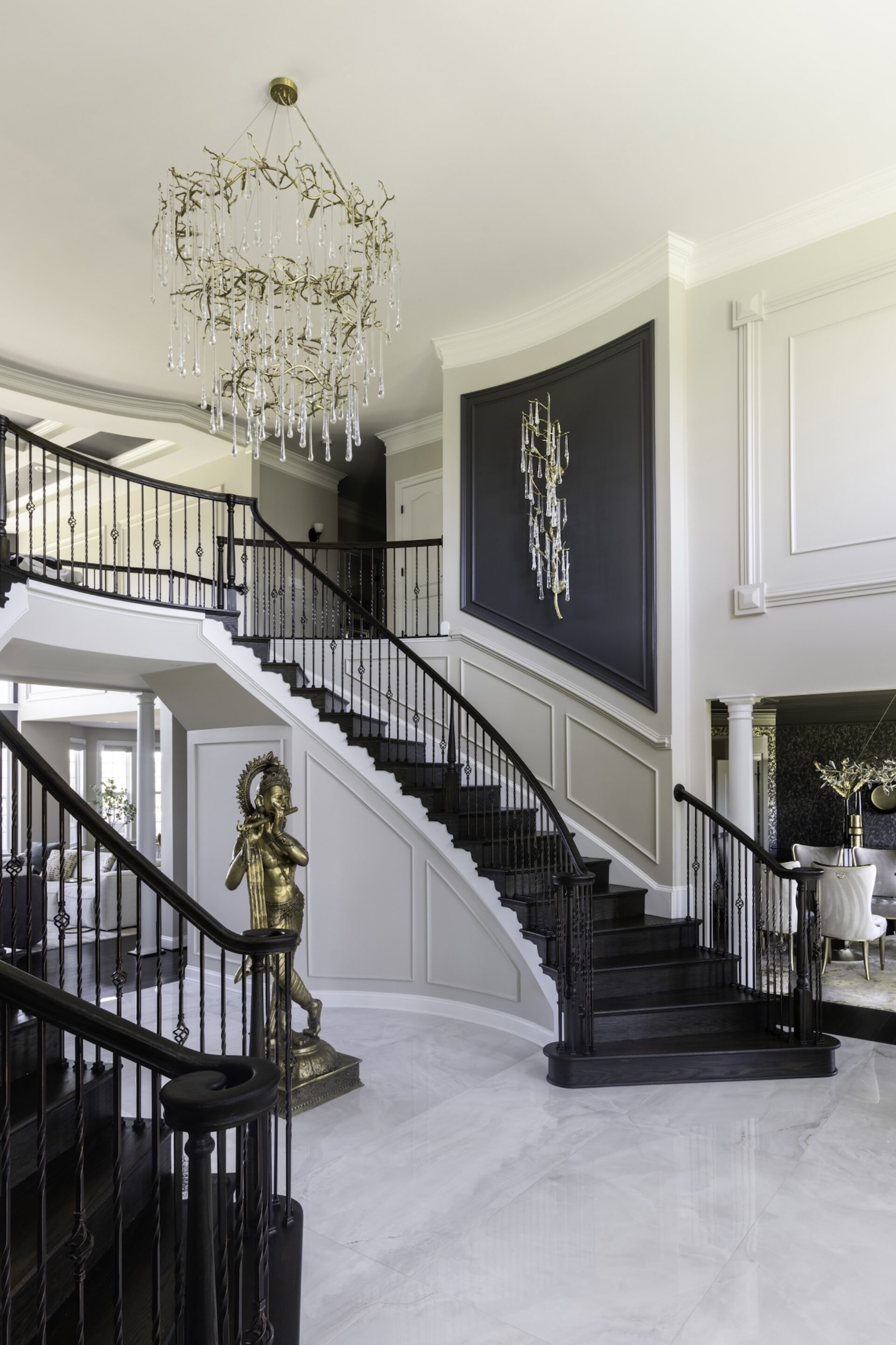 entryway foyer with two staircases great falls va