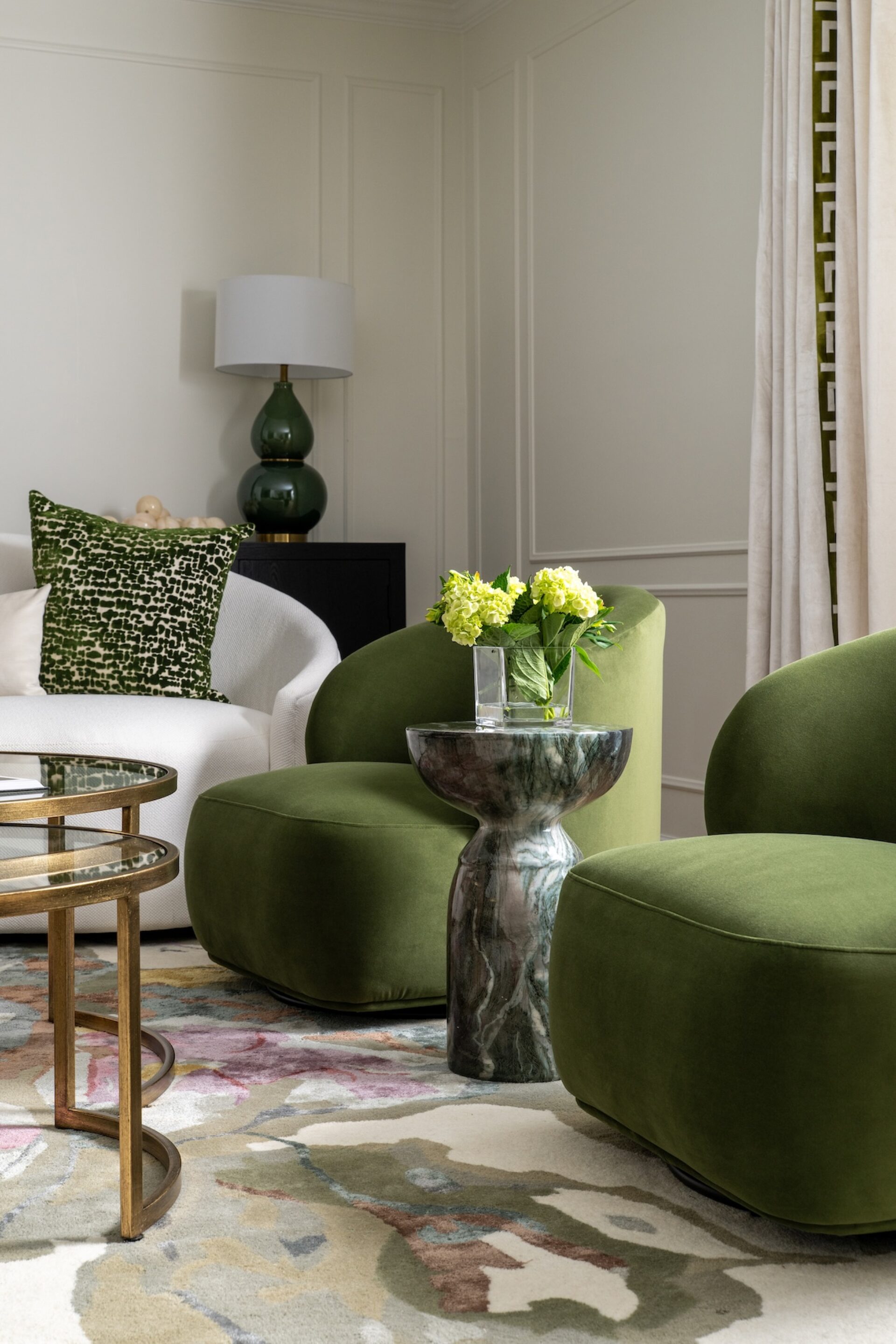 Living Room Furnishings Green Accent Chairs