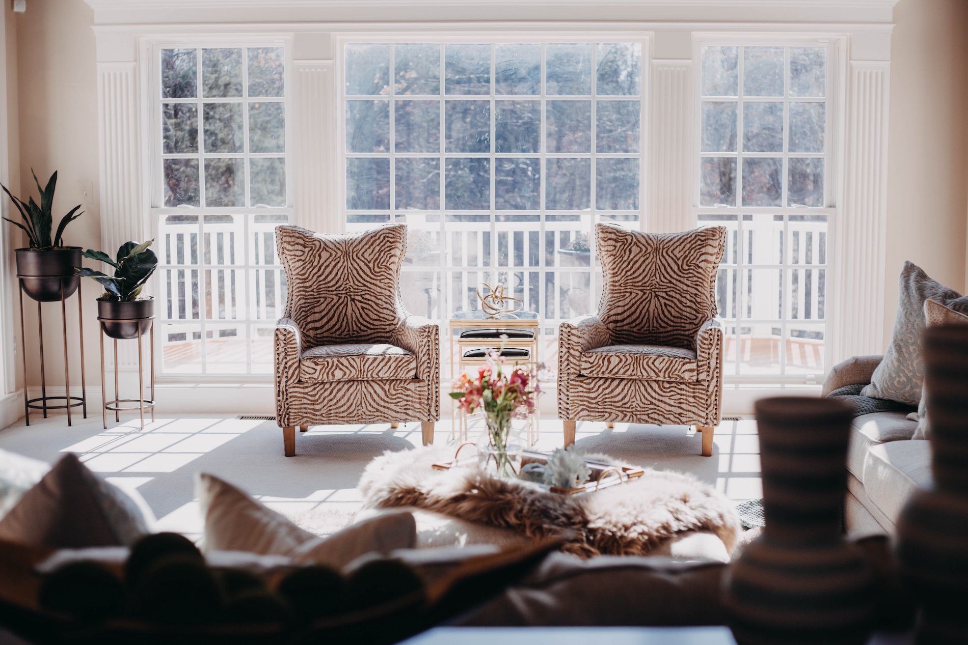 Living Room With Large Windows