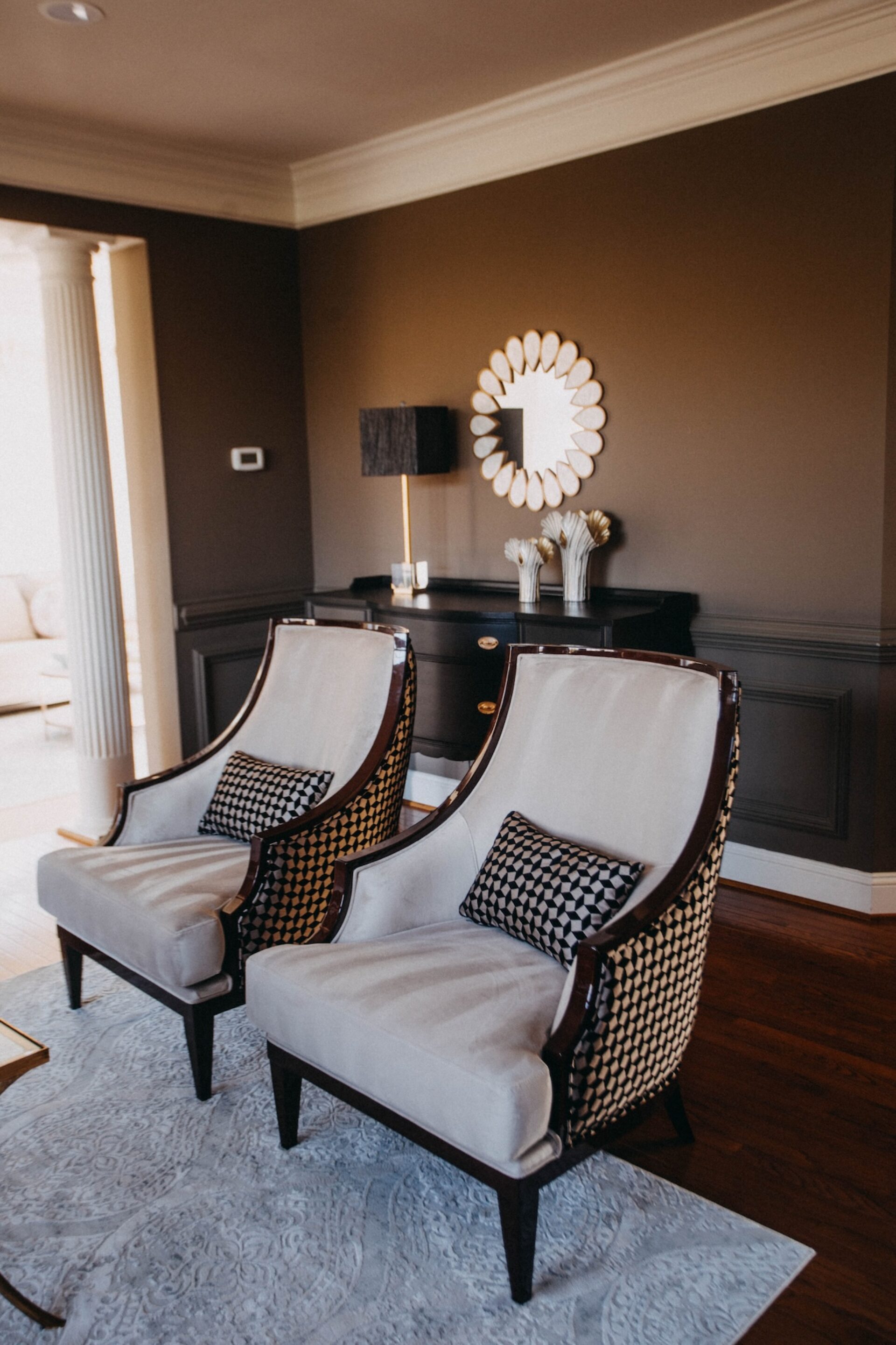 Matching Accent Chairs Black And White Upholstered Backs