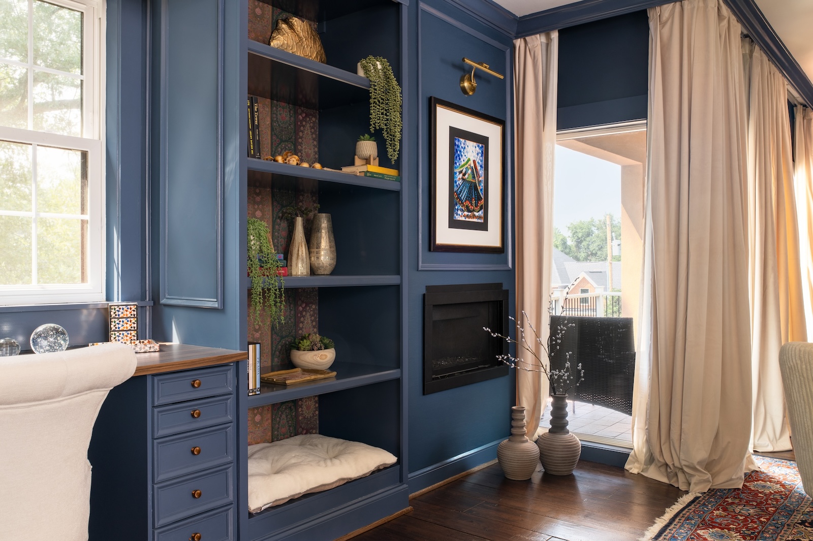 Raja Interiors Built In Shelves With Pet Bed