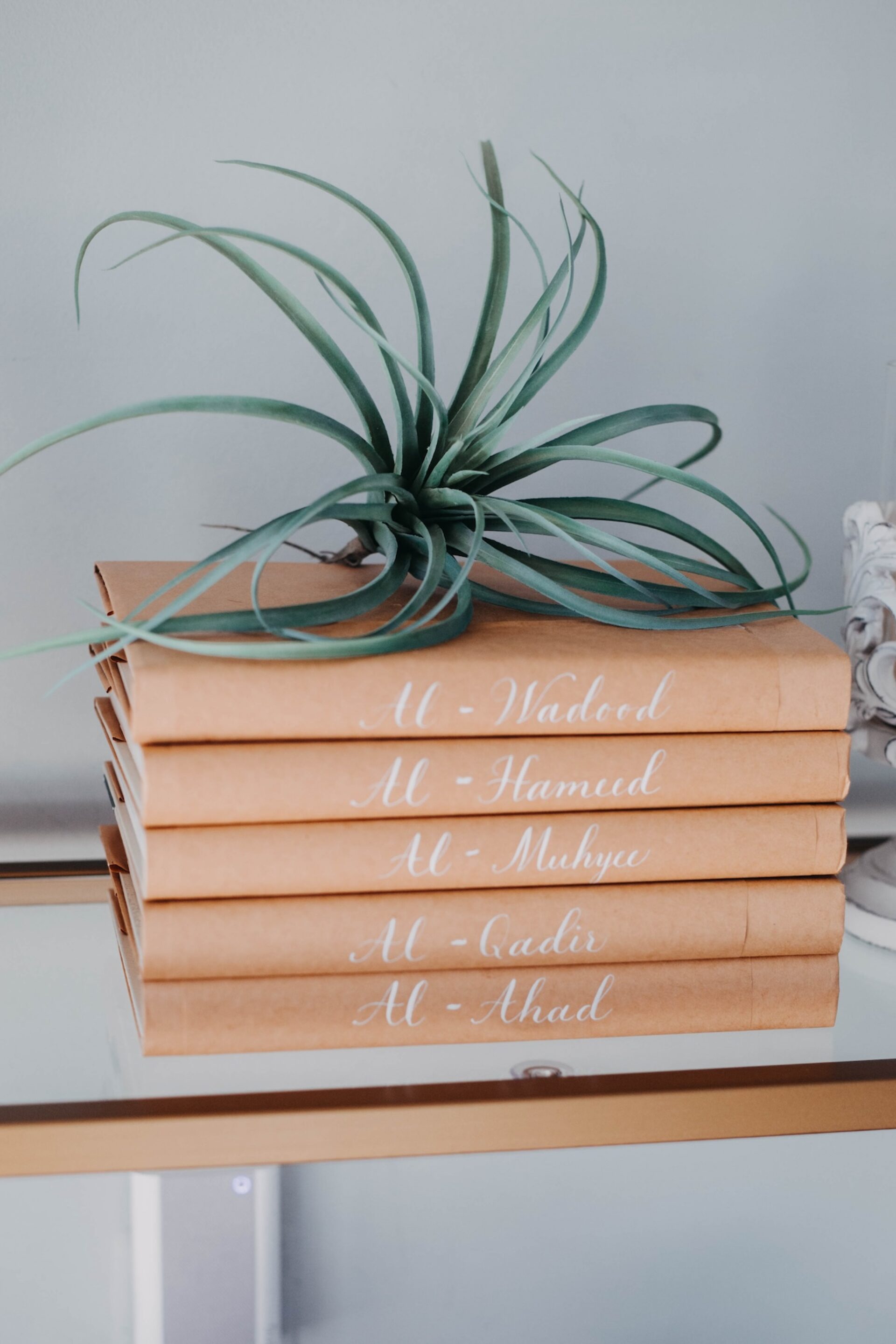 Stacked Orange Books Raja Interiors