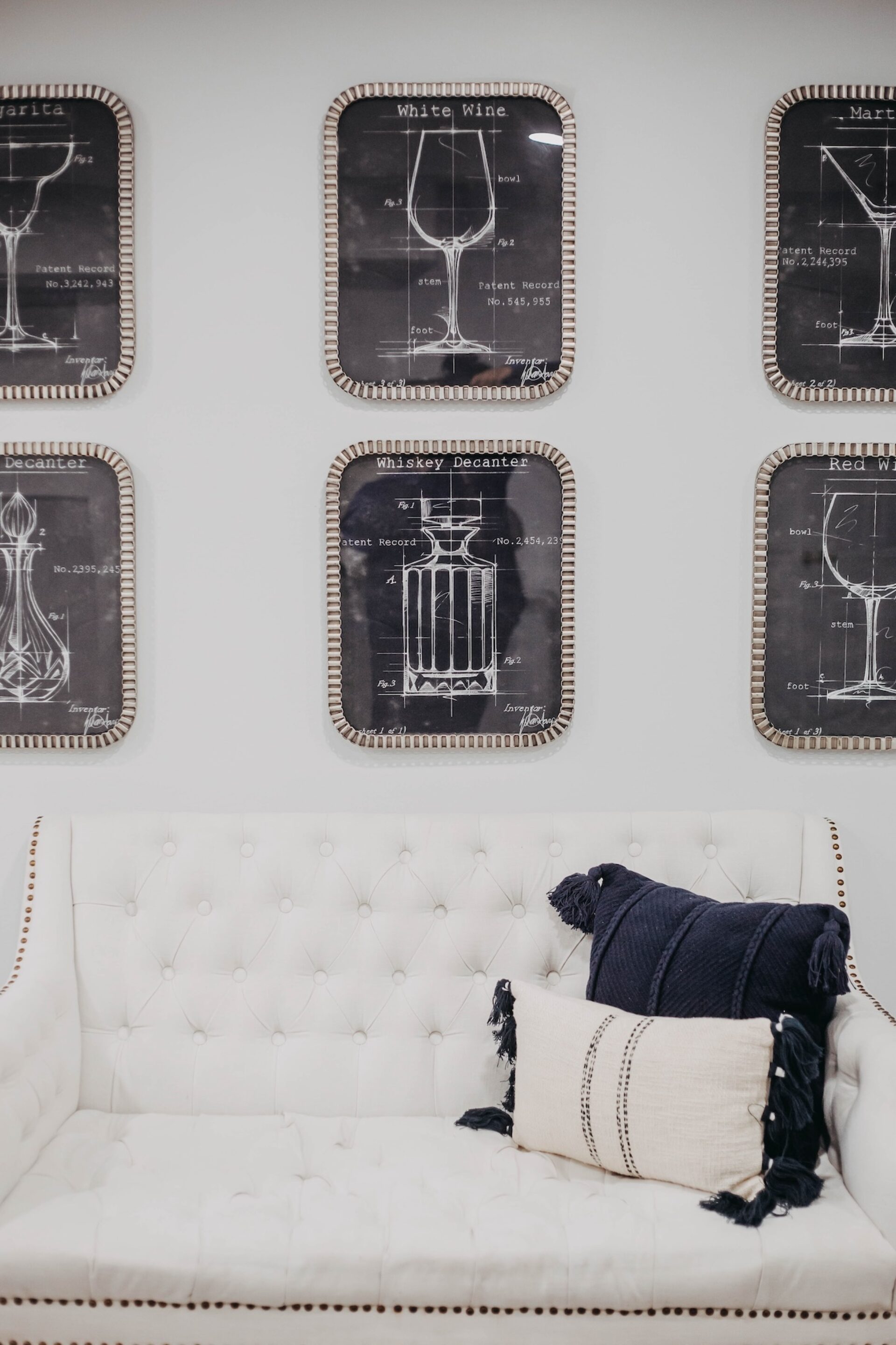 Wine Glass Decanter Wall Art Sketch